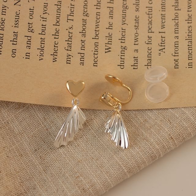 Fish Tail Heart Alloy Drop Earring
