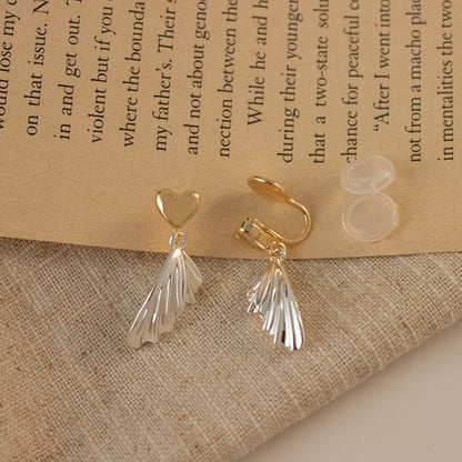 Fish Tail Heart Alloy Drop Earring