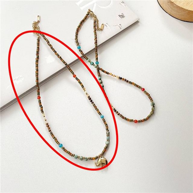 Beaded Necklace / Elephant Necklace