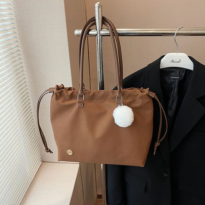 Logo Accent Drawstring Tote Bag