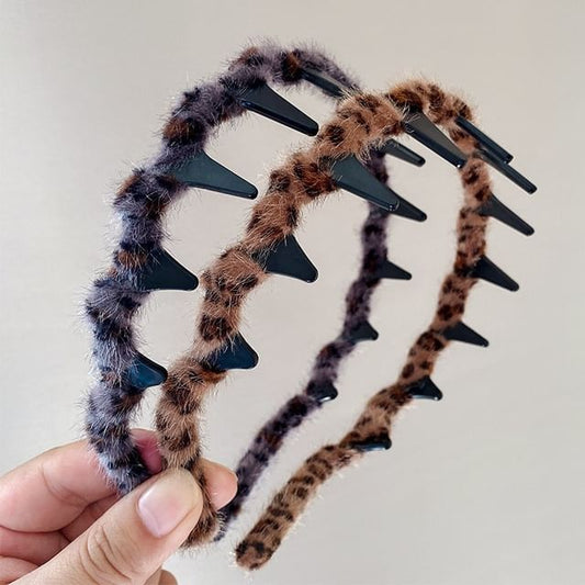 Leopard Print Chenille Headband