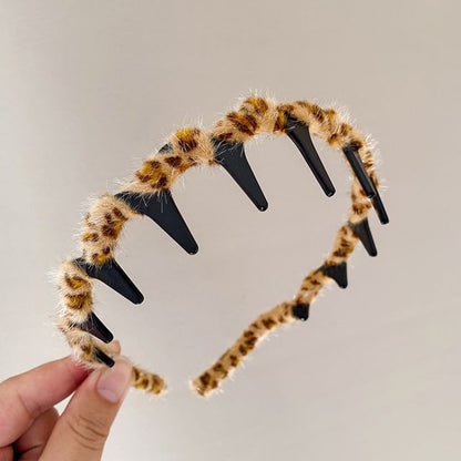 Leopard Print Chenille Headband