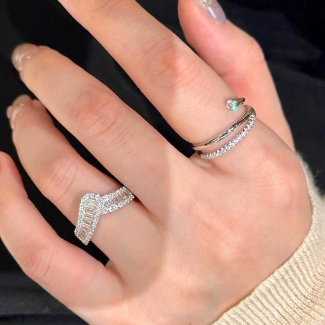 Rhinestone Open Ring (Various Design)