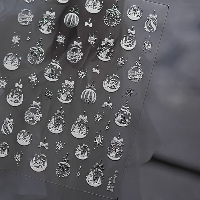 Christmas Snow-Ball Nail Art Stickers