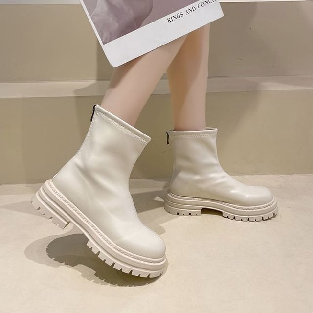 Platform Zip Boots Short