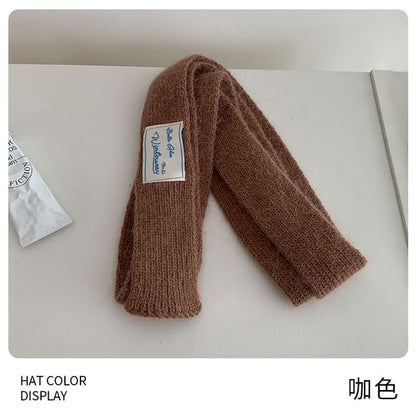 Plain Knit Narrow Scarf