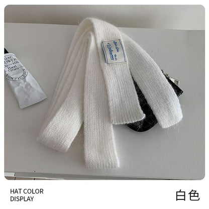 Plain Knit Narrow Scarf