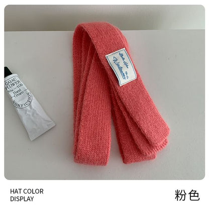 Plain Knit Narrow Scarf