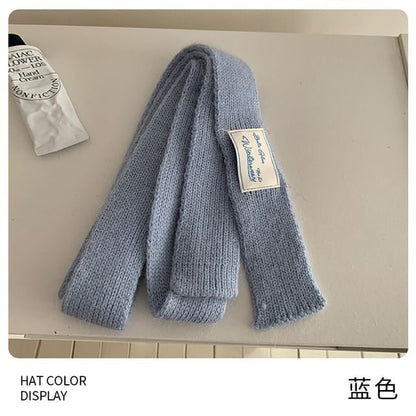 Plain Knit Narrow Scarf