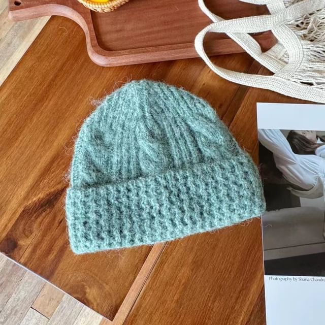 Plain Cable Knit Beanie