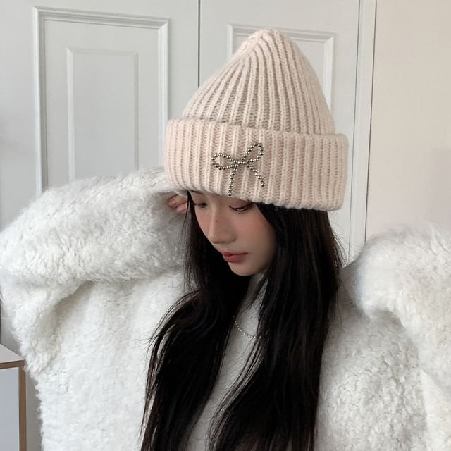 Beaded Bow Beanie