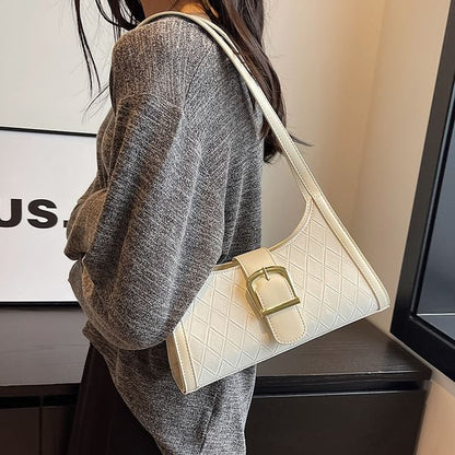 Faux Leather Buckled Shoulder Bag