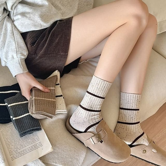 Striped Ribbed Socks