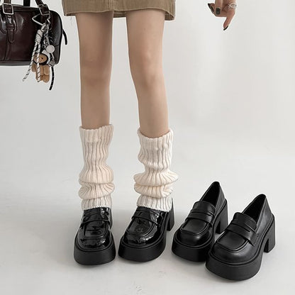 Platform Penny Loafer Pumps