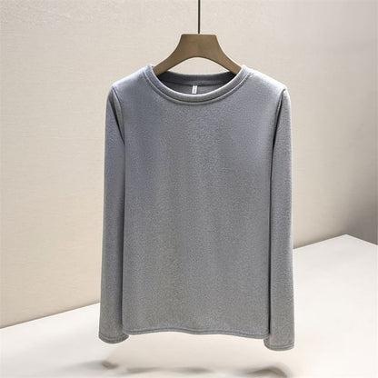 Long Sleeve Round Neck Plain T-Shirt