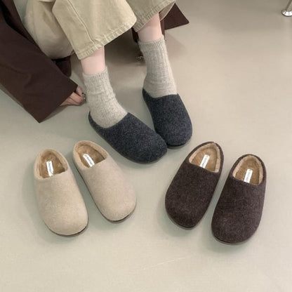 Plain Fleece-Lined Mules