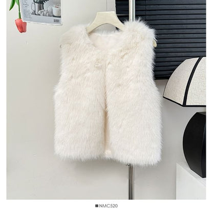 Faux-Fur Vest Jacket