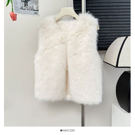 Faux-Fur Vest Jacket