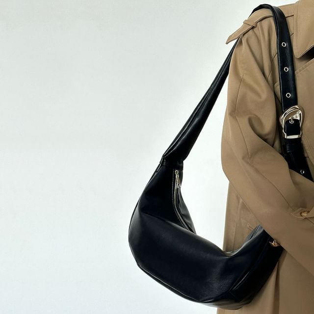 Faux Leather Hobo Bag