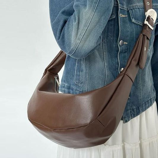 Faux Leather Hobo Bag