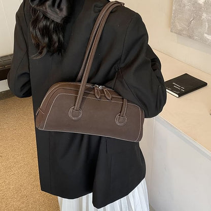 Contrast Stitching Shoulder Bag