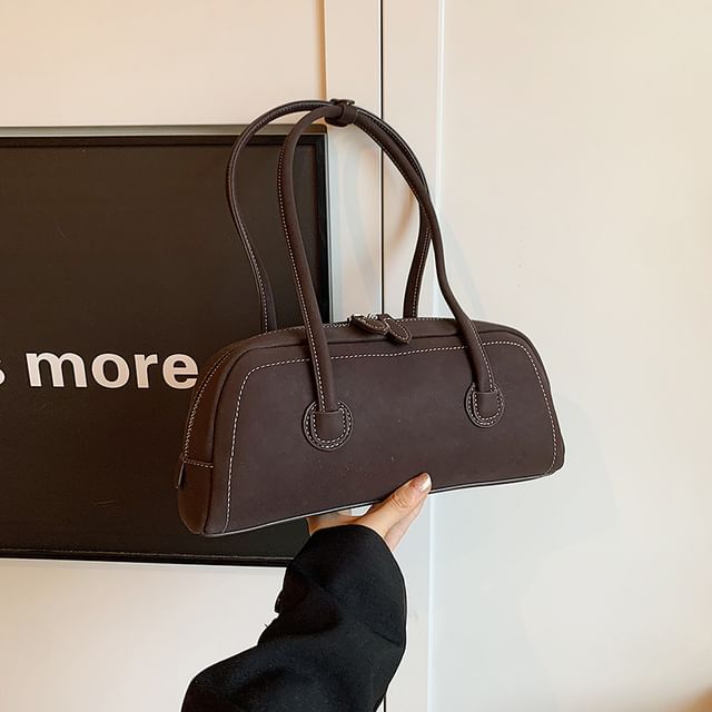 Contrast Stitching Shoulder Bag