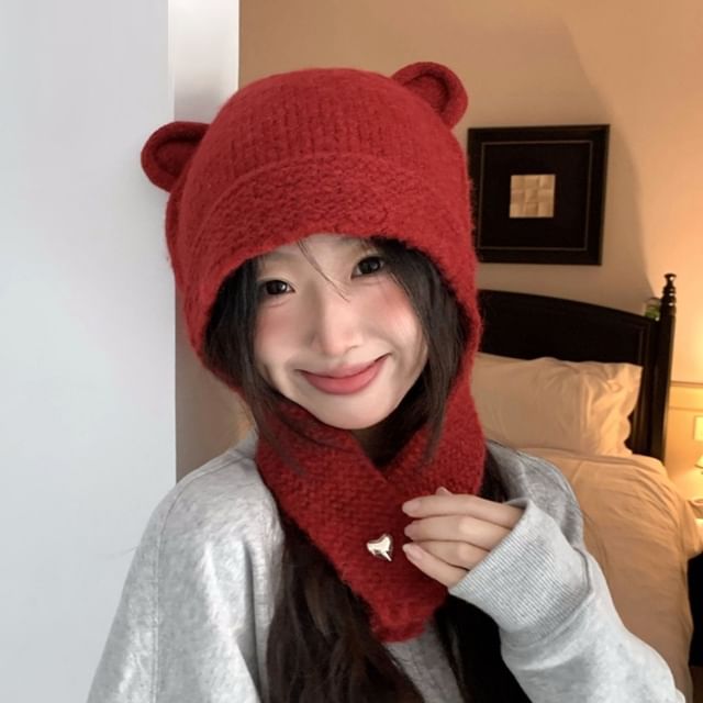Knit Balaclava Bear Ear