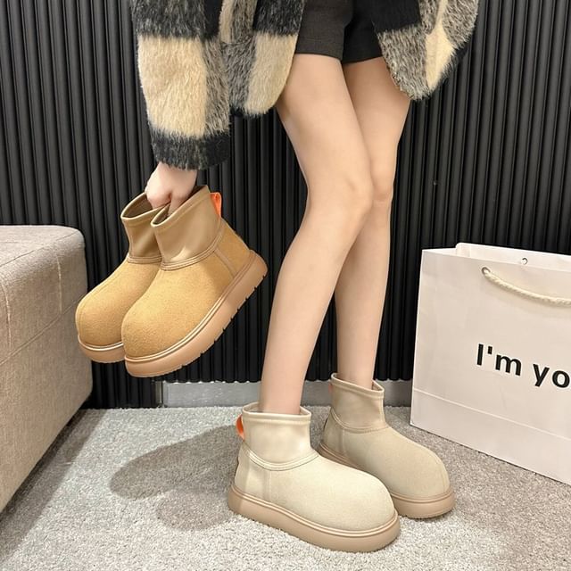 Platform Plain Ankle Snow Boots