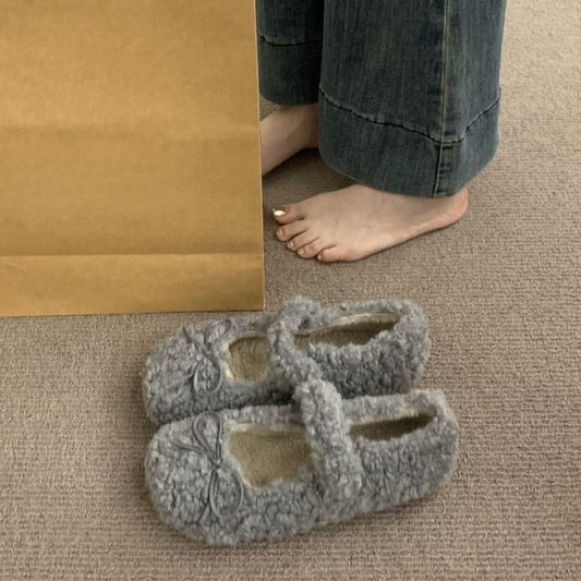 Furry Plain Mary Jane Shoes