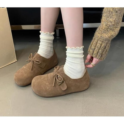 Velvet Lace-Up Shoes