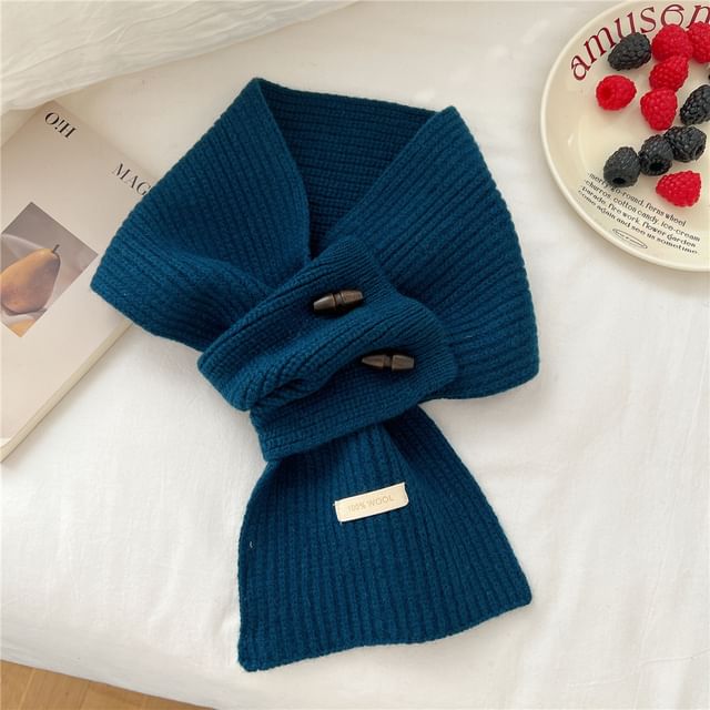 Label Applique Duffle Knit Scarf