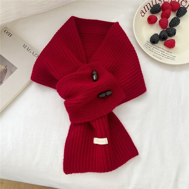 Label Applique Duffle Knit Scarf