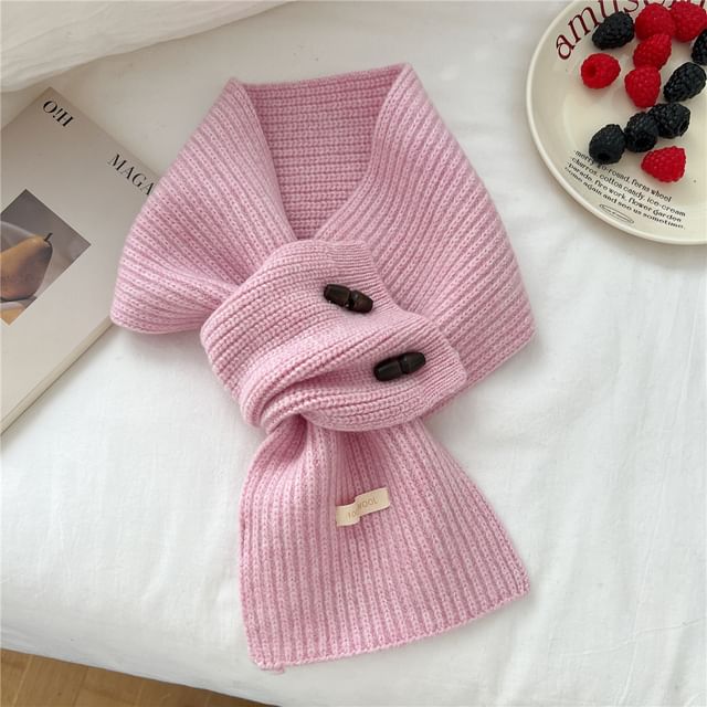 Label Applique Duffle Knit Scarf