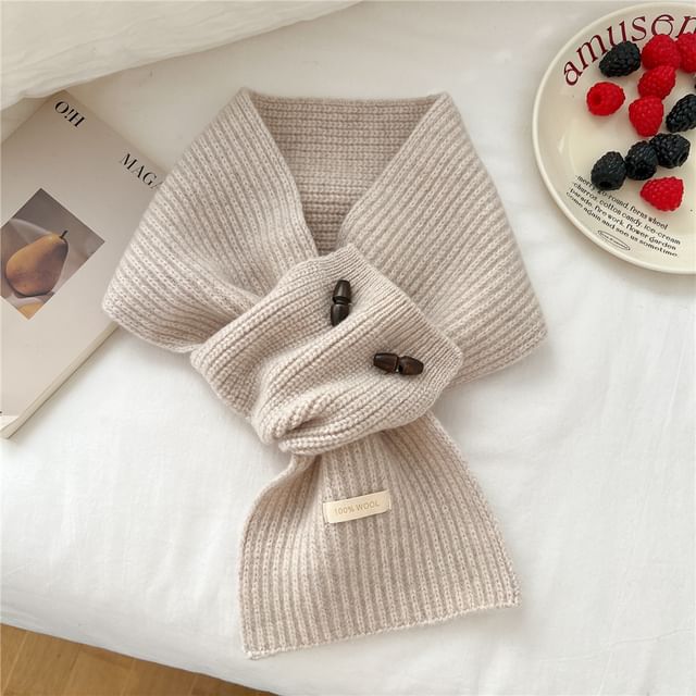 Label Applique Duffle Knit Scarf