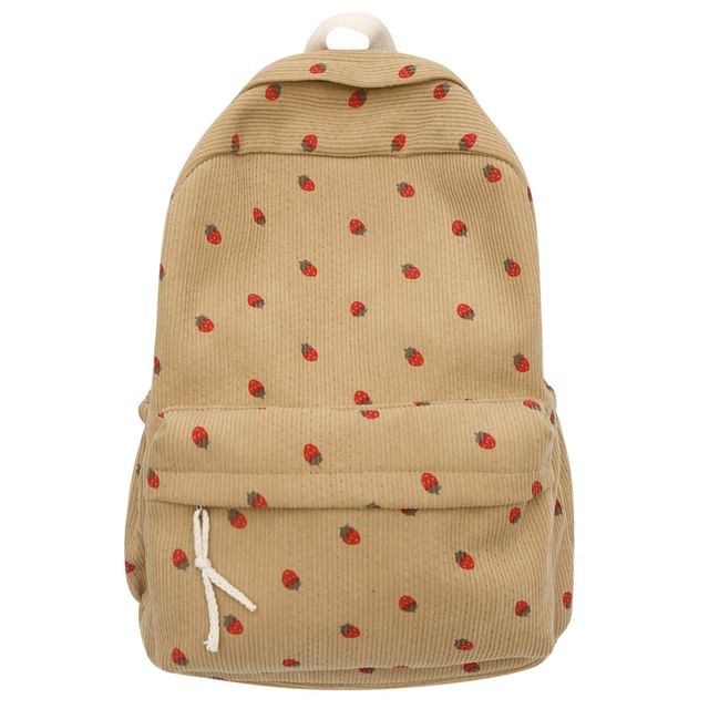 Strawberry Backpack Multi-Pocket Print