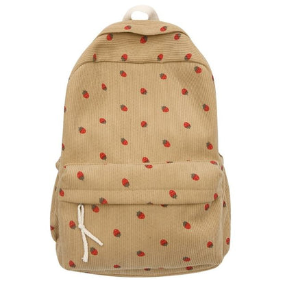 Strawberry Backpack Multi-Pocket Print