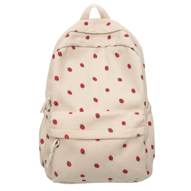 Strawberry Backpack Multi-Pocket Print