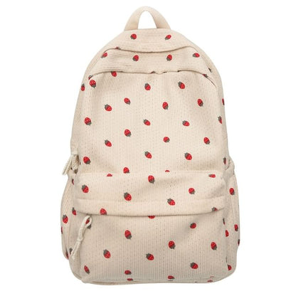 Strawberry Backpack Multi-Pocket Print