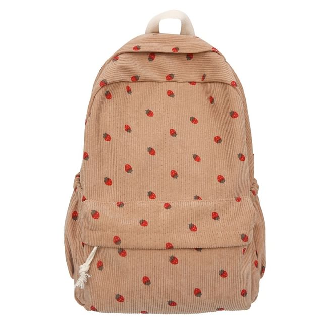Strawberry Backpack Multi-Pocket Print