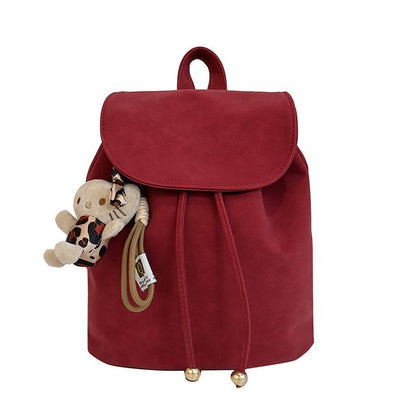 Suede Backpack Faux Flap