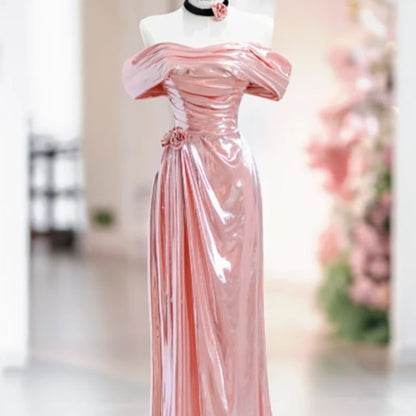 Gown Plain Ruched Off Evening Sleeveless A-Line Shoulder