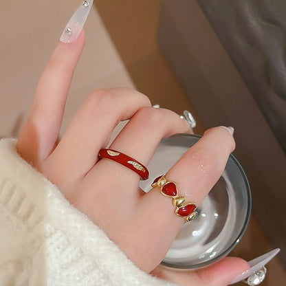 Rhinestone / Geometry Ring Open