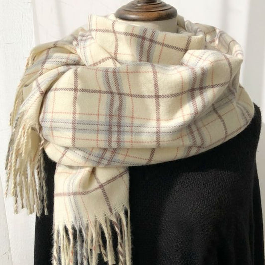 Plaid Fringe Scarf