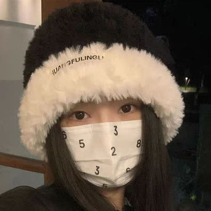 Fluffy / Plain Cable Knit Beanie