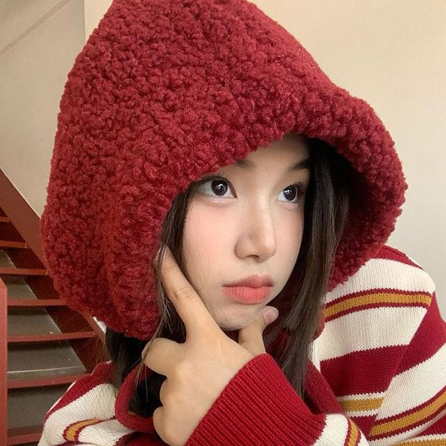 Plain Fleece Tie-Up Hat / Cable Knit Beanie