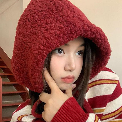 Plain Fleece Tie-Up Hat / Cable Knit Beanie