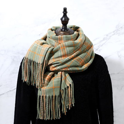 Plaid Fringe Scarf