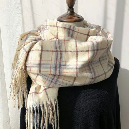 Plaid Fringe Scarf