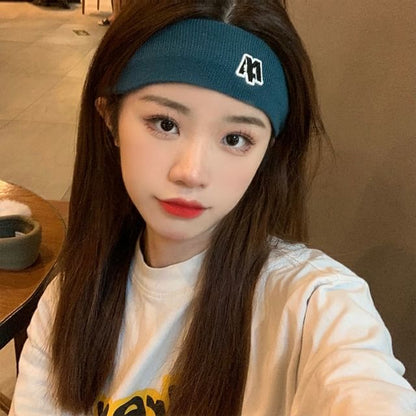 Lettering Embroidered Knit Headband