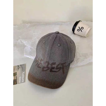 Lettering Print Washed / Plain Baseball Cap